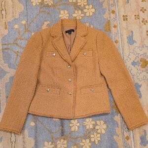 Ann Taylor Camel Tweed Blazer Size 2P  Like New!